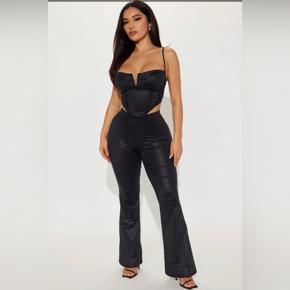 Black corset pant set